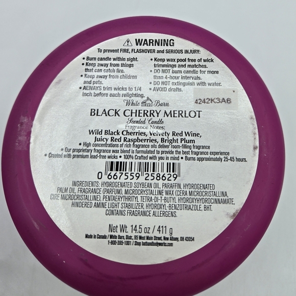 Bath and Body Works Black Cherry Merlot 3 wick Candle - Picture 3 of 4